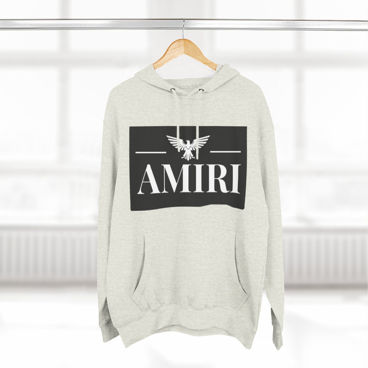 Amiri Logo Hoodie — Graphic Fleece Pullover with Eagle Emblem